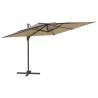 LED Cantilever Umbrella Taupe 400x300 cm - Stylish & Durable