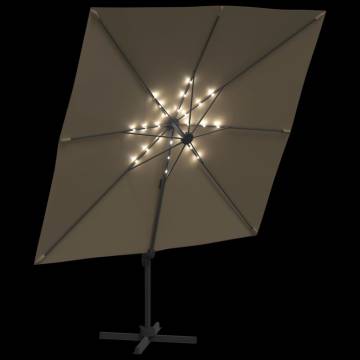 LED Cantilever Umbrella Taupe 400x300 cm - Stylish & Durable