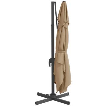 LED Cantilever Umbrella Taupe 400x300 cm - Stylish & Durable