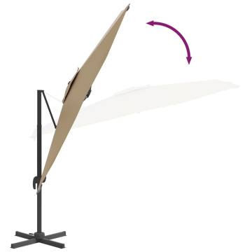 LED Cantilever Umbrella Taupe 400x300 cm - Stylish & Durable