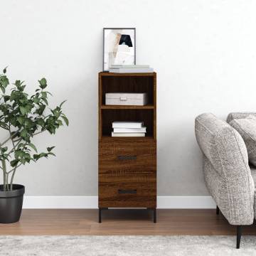 Sideboard Brown Oak 34.5x34x90 cm - Stylish Engineered Wood