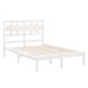 White Solid Wood Bed Frame 140x200 cm | Stylish & Durable