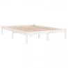 White Solid Wood Bed Frame 140x200 cm | Stylish & Durable