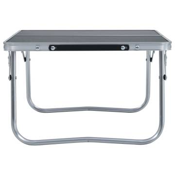 Folding Camping Table Grey Aluminium 60x40 cm | HipoMarket