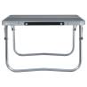 Folding Camping Table Grey Aluminium 60x40 cm | HipoMarket