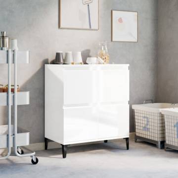 High Gloss White Sideboard - 60x35x70 cm | Hipomarket