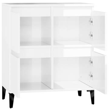 High Gloss White Sideboard - 60x35x70 cm | Hipomarket