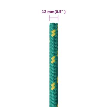 Boat Rope Green 12mm 250m - Durable Polypropylene for Sailing