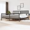 Bed Frame Grey Solid Wood 200x200 cm Colour grey Size 200 x 200 cm 