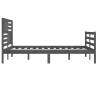 Grey Solid Wood Bed Frame 200x200 cm - Elegant Design