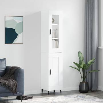 Elegant Highboard White 34.5x34x180 cm - Stylish Storage Solution