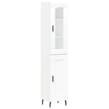 Elegant Highboard White 34.5x34x180 cm - Stylish Storage Solution