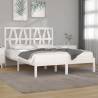 Bed Frame White Solid Wood Pine 120x190 cm Small Double Colour white Size 120 x 190 cm 