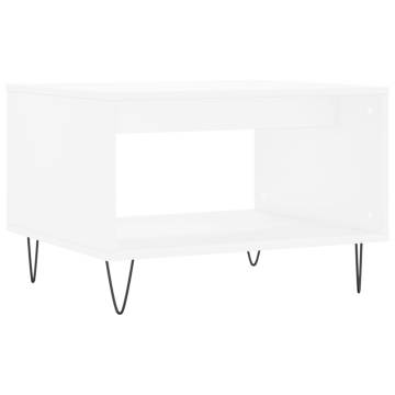 Stylish White Coffee Table 60x50 cm - Engineered Wood