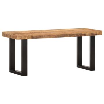 Solid Mango Wood & Steel Bench - 110 cm | HipoMarket