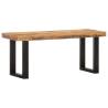 Bench 110 cm Solid Rough Mango Wood and Steel Colour brown Size 110 cm Material solid rough mango wood 