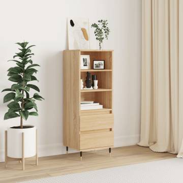 Stylish Highboard Sonoma Oak - Engineered Wood Storage Unit