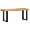 Solid Mango Wood & Steel Bench - 110 cm | HipoMarket