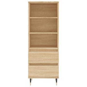 Stylish Highboard Sonoma Oak - Engineered Wood Storage Unit