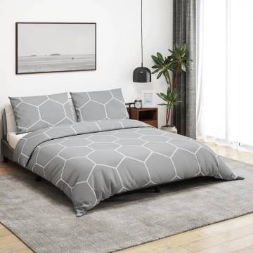 Soft Grey Duvet Cover Set 200x200 cm - 100% Cotton