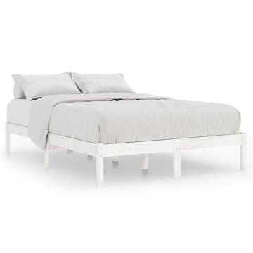 White Solid Wood Pine Bed Frame 200x200 cm | Hipo Market