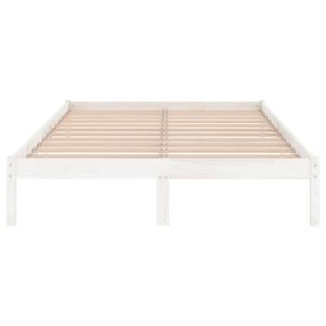 White Solid Wood Pine Bed Frame 200x200 cm | Hipo Market