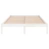 White Solid Wood Pine Bed Frame 200x200 cm | Hipo Market