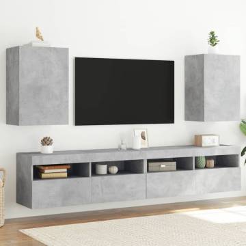 Stylish TV Wall Cabinets - 2 pcs Concrete Grey, 40.5x30x60 cm