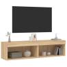 Stylish TV Cabinets with LED Lights - Sonoma Oak 2 pcs