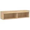 Stylish TV Cabinets with LED Lights - Sonoma Oak 2 pcs