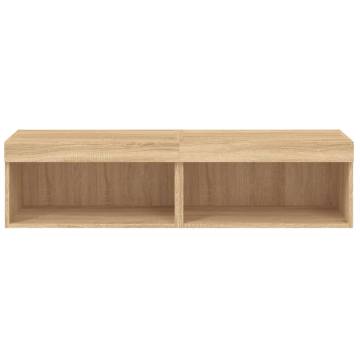 Stylish TV Cabinets with LED Lights - Sonoma Oak 2 pcs