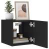 Stylish Black TV Wall Cabinet with LED Lights - 30.5x35x30 cm