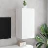 Modern TV Wall Cabinet with LED Lights - White 40.5x35x80 cm