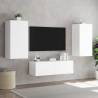 Modern TV Wall Cabinet with LED Lights - White 40.5x35x80 cm