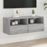 TV Wall Cabinet Grey Sonoma 80x30x30 cm Engineered Wood Colour grey sonoma Quantity in Package 1 Width 80 cm 