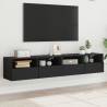 TV Wall Cabinets 2 pcs Black 80x30x30 cm Engineered Wood Colour black Quantity in Package 2 Width 80 cm 