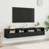 Stylish TV Wall Cabinets - 2 pcs Black - 80x30x30 cm