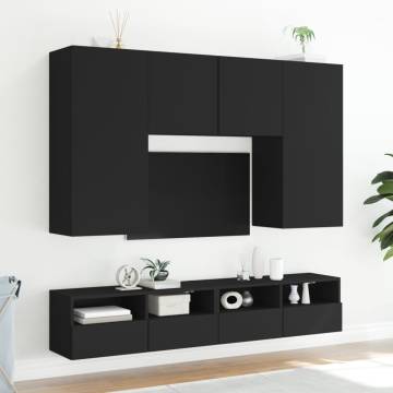 Stylish TV Wall Cabinets - 2 pcs Black - 80x30x30 cm