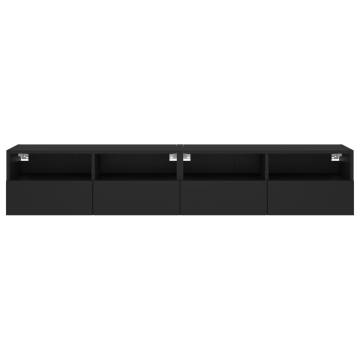 Stylish TV Wall Cabinets - 2 pcs Black - 80x30x30 cm