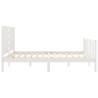 White Solid Wood Bed Frame with Headboard 160x200 cm