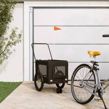 Pet Bike Trailer - Durable Black Oxford Fabric & Iron