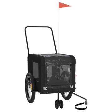 Pet Bike Trailer - Durable Black Oxford Fabric & Iron