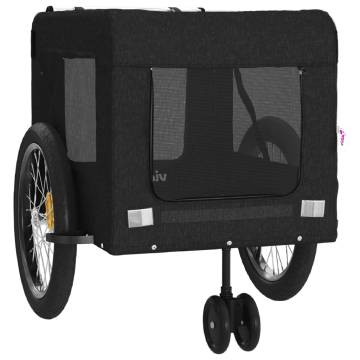 Pet Bike Trailer - Durable Black Oxford Fabric & Iron