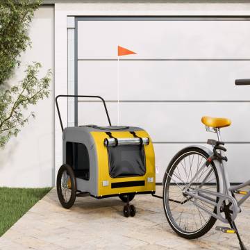 Yellow & Grey Pet Bike Trailer | Durable & Comfortable Ride