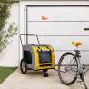 Pet Bike Trailer Yellow and Grey Oxford Fabric and Iron Colour yellow Size 68 x 134 x 73 cm 