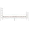 White Bed Frame with Headboard - Solid Pine Wood 100x200 cm