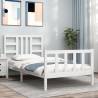 Bed Frame with Headboard White 90x190 cm Single Solid Wood Colour white Size 90 x 190 cm 