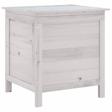 Garden Storage Box White 50x49x56.5 cm - Solid Fir Wood