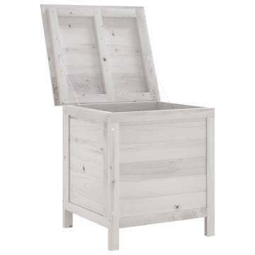 Garden Storage Box White 50x49x56.5 cm - Solid Fir Wood