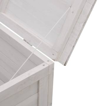 Garden Storage Box White 50x49x56.5 cm - Solid Fir Wood